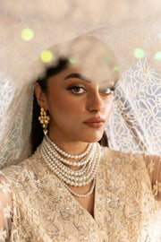 Imrozia Jashn Hand Embellished Net Unstitched Bridal Dress SB-35 Parnoor