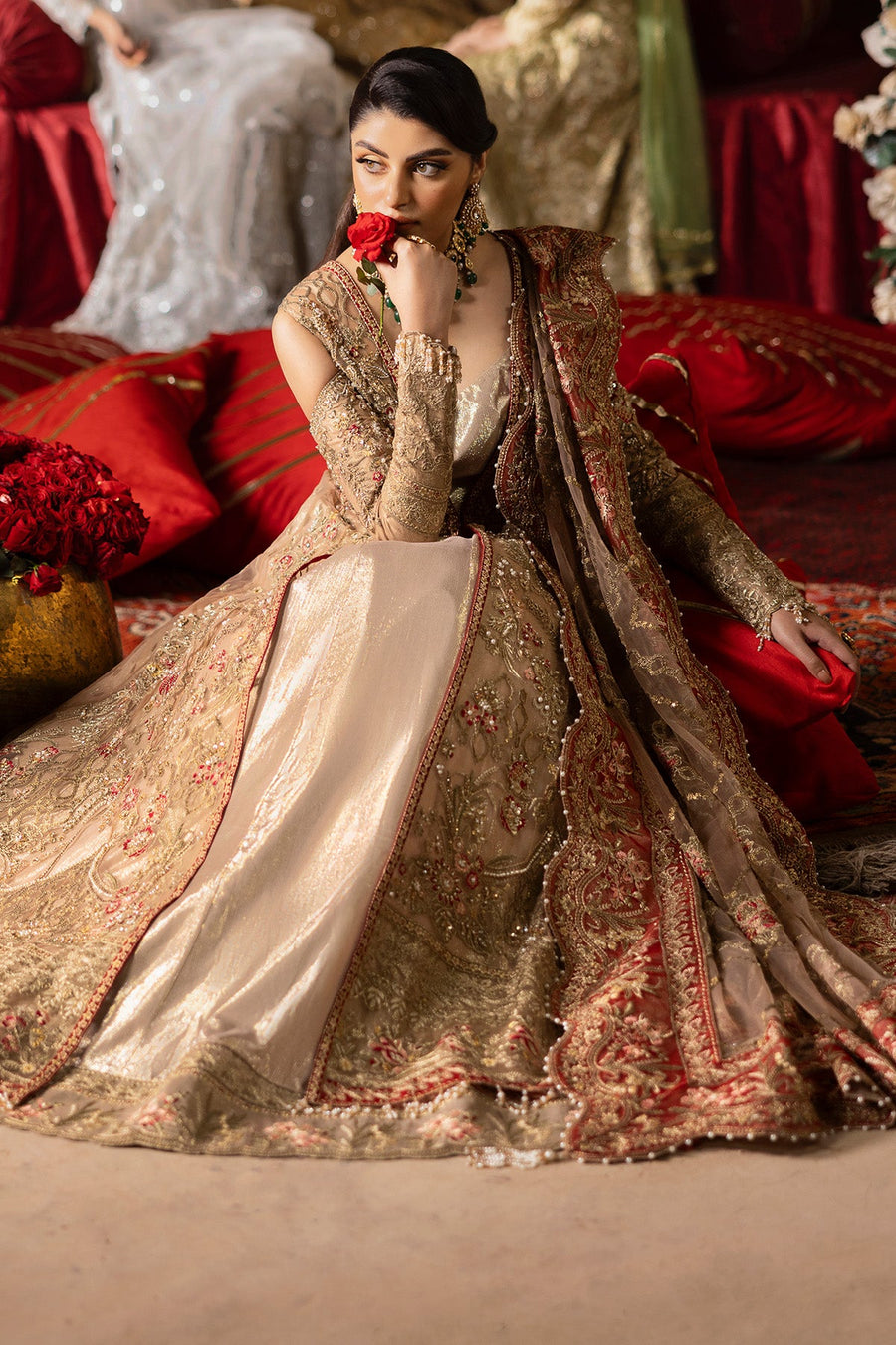 Imrozia Jashn Hand Embellished Net Unstitched Bridal Dress SB-37 Zarnigar