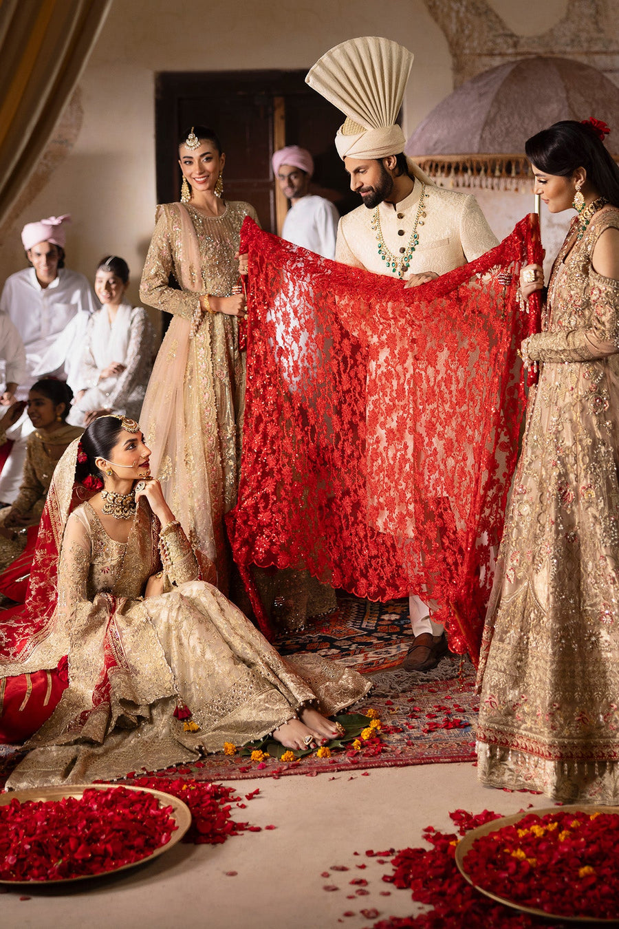 Imrozia Jashn Hand Embellished Net Unstitched Bridal Dress SB-38 Pemaan