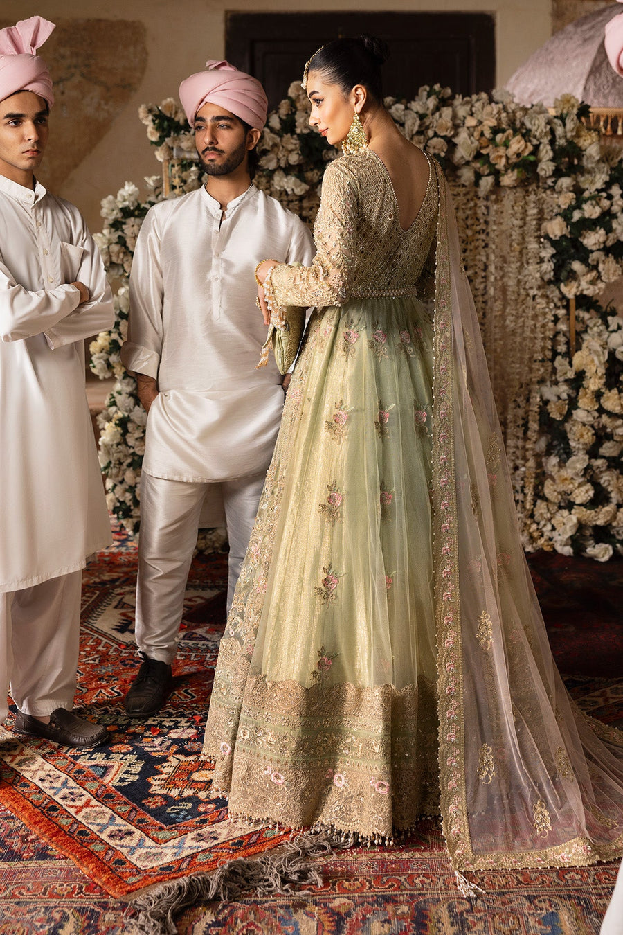 Imrozia Jashn Hand Embellished Net Unstitched Bridal Dress SB-39 Rekhta
