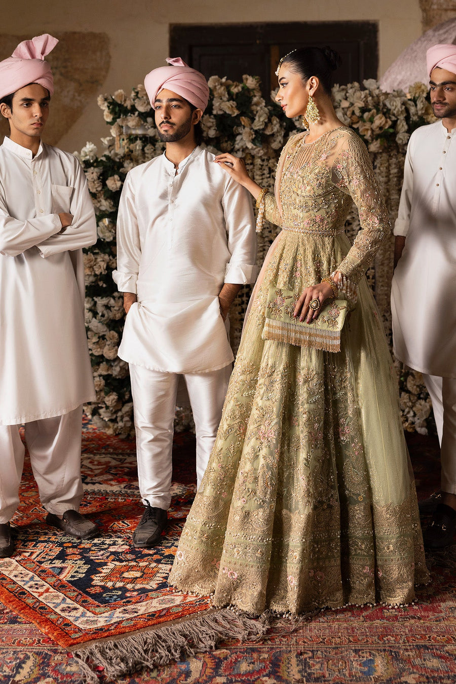 Imrozia Jashn Hand Embellished Net Unstitched Bridal Dress SB-39 Rekhta