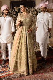 Imrozia Jashn Hand Embellished Net Unstitched Bridal Dress SB-39 Rekhta