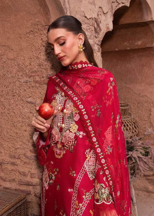Saira Shakira Breeze Embroidered Lawn Unstitched 3Pc Suit D-06A ROSE