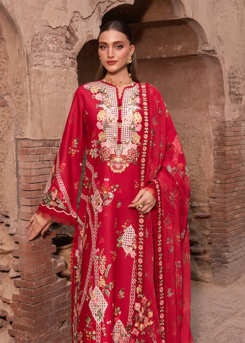 Saira Shakira Breeze Embroidered Lawn Unstitched 3Pc Suit D-06A ROSE