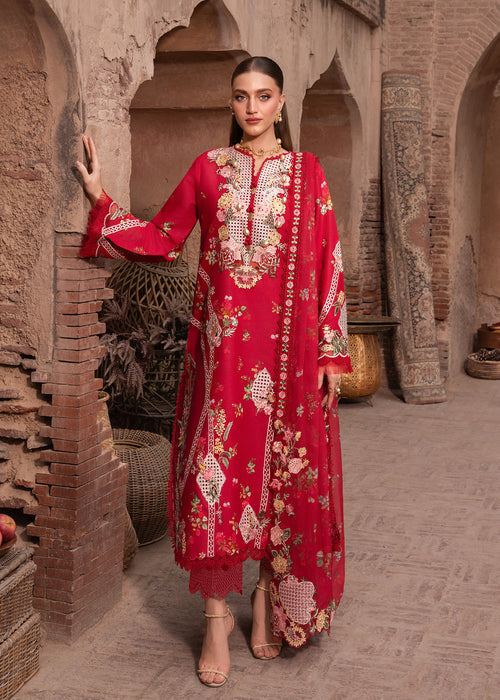 Saira Shakira Breeze Embroidered Lawn Unstitched 3Pc Suit D-06A ROSE