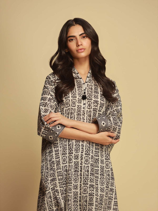 Monochrome by Sahar Unstitched Printed Lawn 3 Piece Suit SBW-23-01
