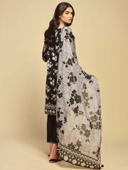 Monochrome by Sahar Unstitched Printed Lawn 3 Piece Suit SBW-23-05