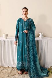 AZURE Luxury Eid Lawn Unstitched Embroidered 3Pc Suit - Sea Breeze