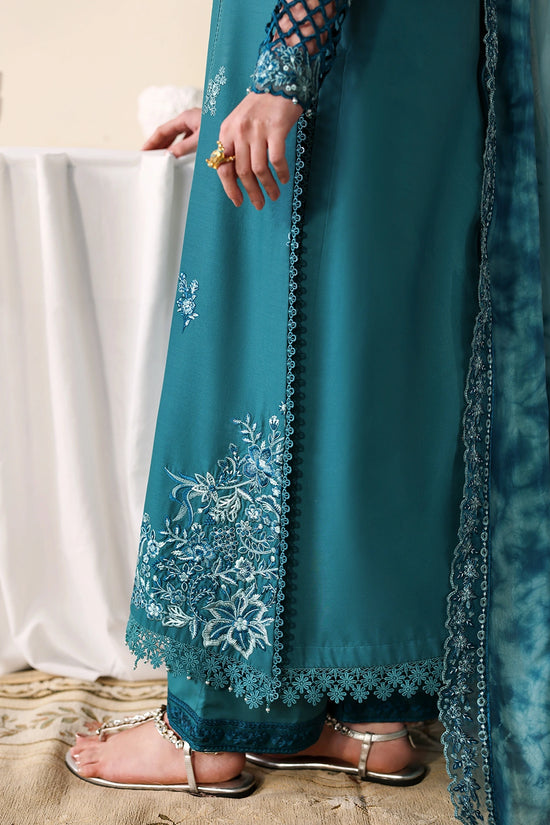 AZURE Luxury Eid Lawn Unstitched Embroidered 3Pc Suit - Sea Breeze