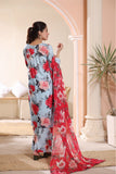 Feathers Premium Printed Lawn Unstitched 3Pc Suit SEA DEW-FT235