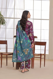 Feathers Digital Printed Khaddar Unstitched 3Pc Suit SELENA-FT303