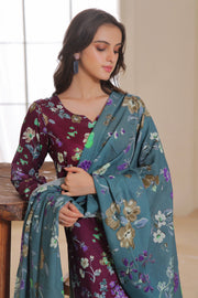 Feathers Digital Printed Khaddar Unstitched 3Pc Suit SELENA-FT303
