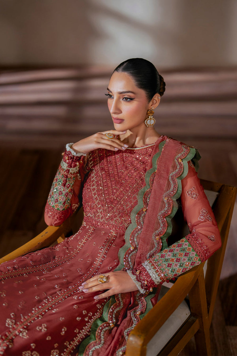 Xenia Formals Niran Embroidered Chiffon Unstitched 3Pc Suit XF-10 SELENE