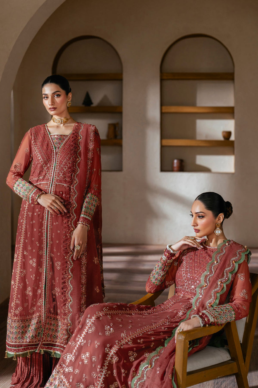 Xenia Formals Niran Embroidered Chiffon Unstitched 3Pc Suit XF-10 SELENE