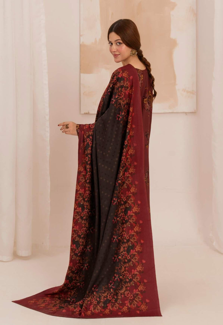 Feathers Digital Printed Dhanak Unstitched 3Pc Suit SERAPH-FT586
