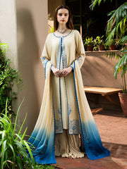 Faiza Faisal Signature Pret Dyed Embroidered Raw Silk 3Pc Suit - SERENA