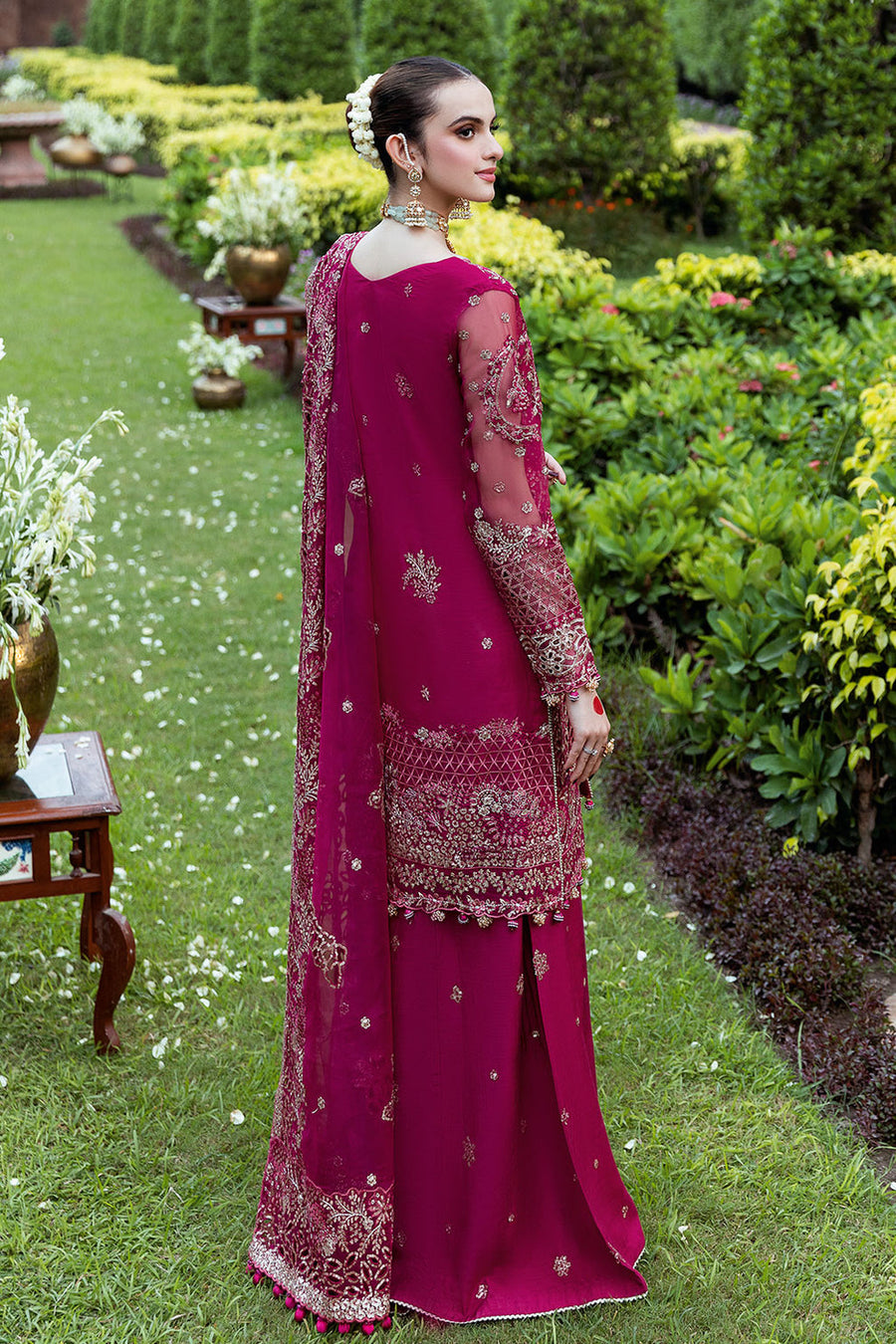 Shagna Mehfil Embroidered Organza Unstitched 3Pc Suit SF-03-MAHER