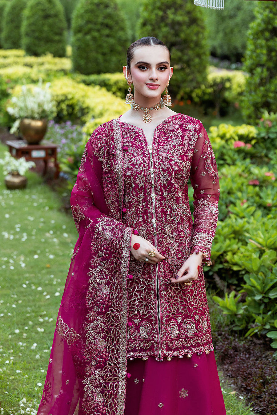Shagna Mehfil Embroidered Organza Unstitched 3Pc Suit SF-03-MAHER