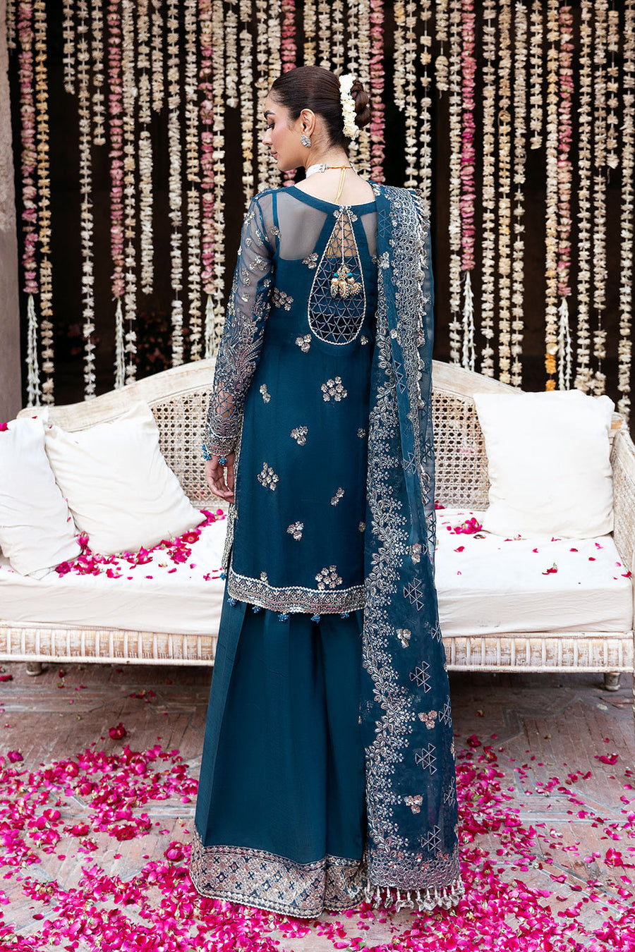 Shagna Mehfil Embroidered Organza Unstitched 3Pc Suit SF-04-SAAHIL