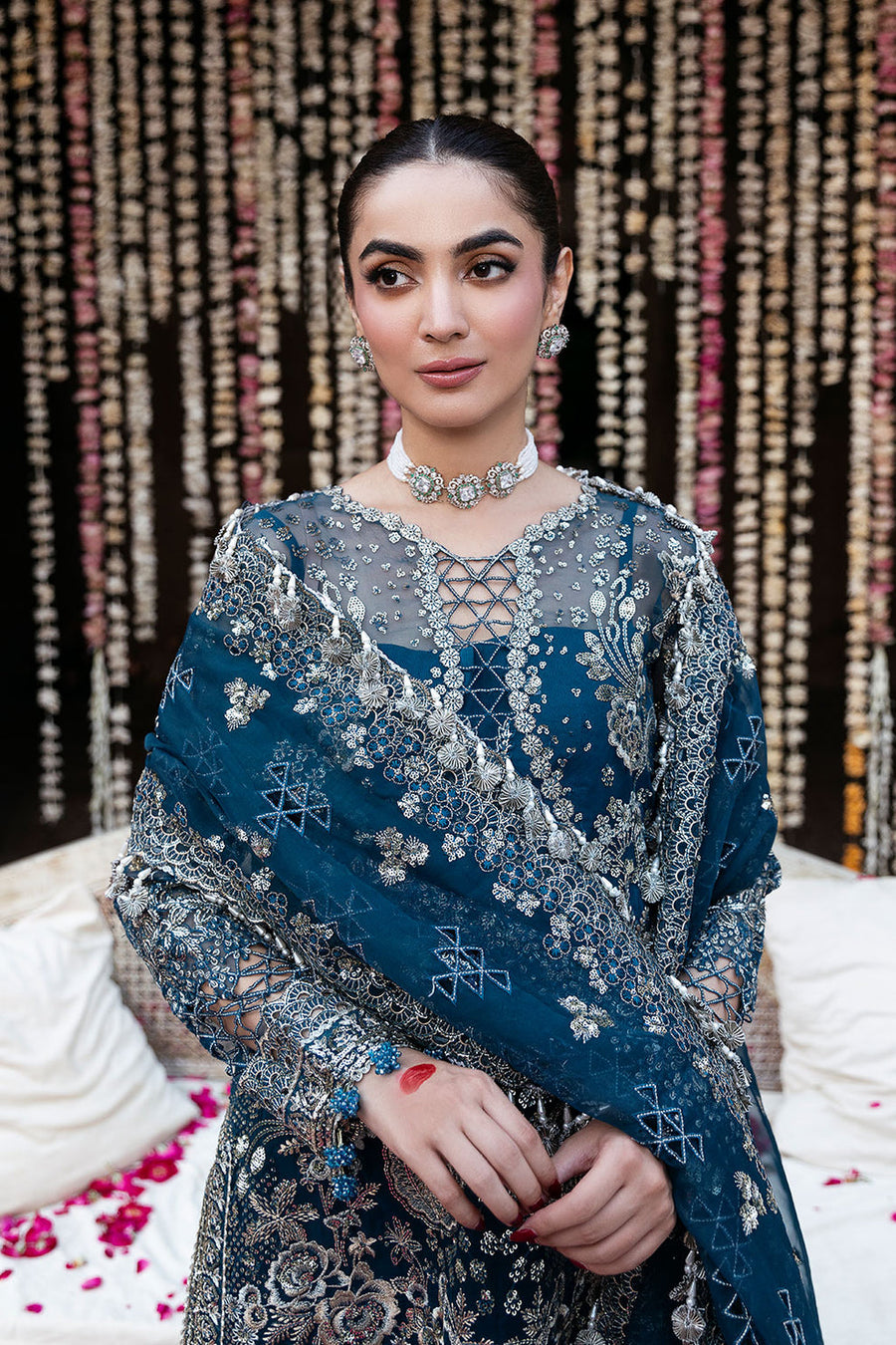 Shagna Mehfil Embroidered Organza Unstitched 3Pc Suit SF-04-SAAHIL