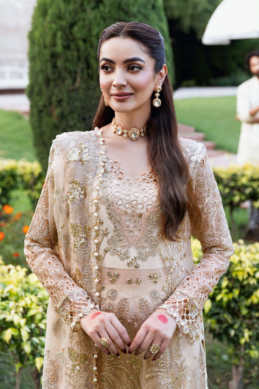 Shagna Mehfil Embroidered Organza Unstitched 3Pc Suit SF-05-SUNDAL