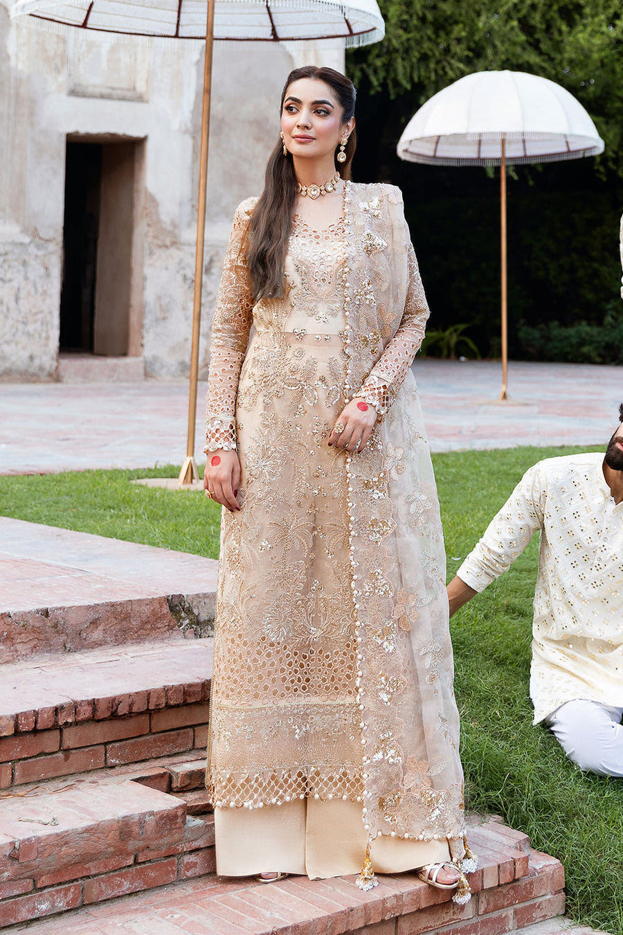 Shagna Mehfil Embroidered Organza Unstitched 3Pc Suit SF-05-SUNDAL