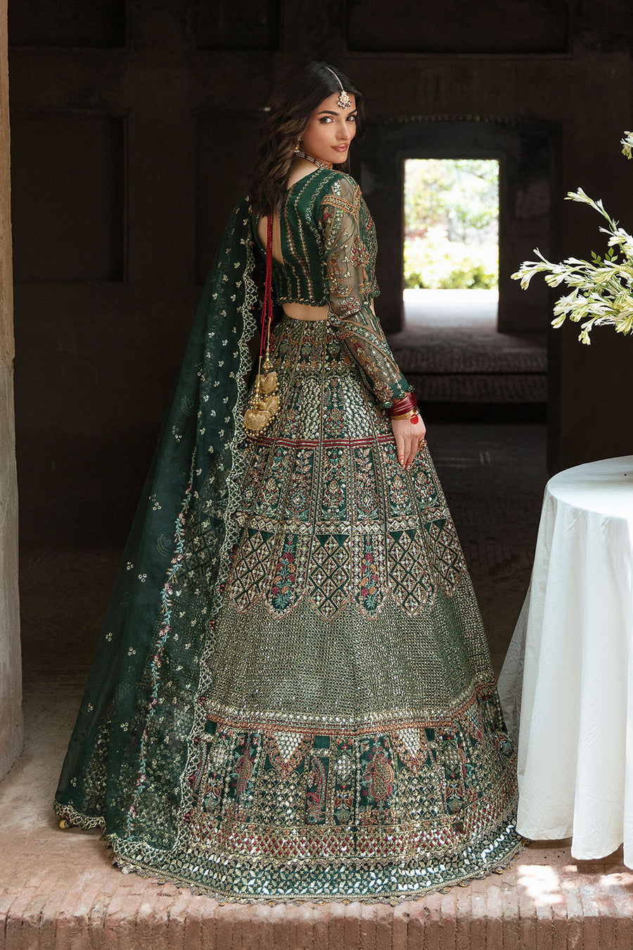 Shagna Mehfil Embroidered Organza Unstitched 3Pc Suit SF-06-YAAD