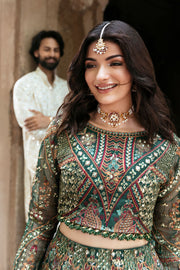 Shagna Mehfil Embroidered Organza Unstitched 3Pc Suit SF-06-YAAD