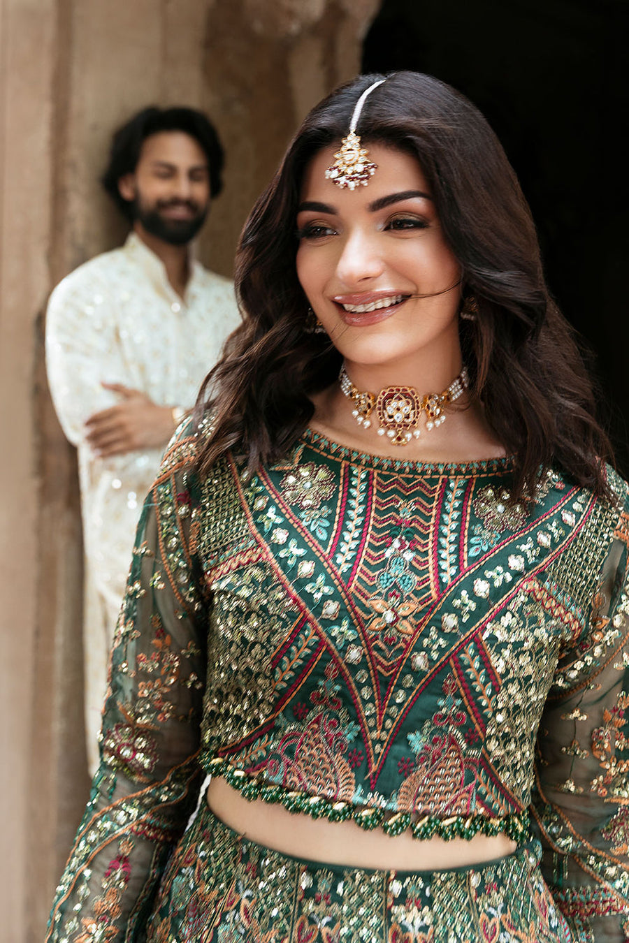 Shagna Mehfil Embroidered Organza Unstitched 3Pc Suit SF-06-YAAD