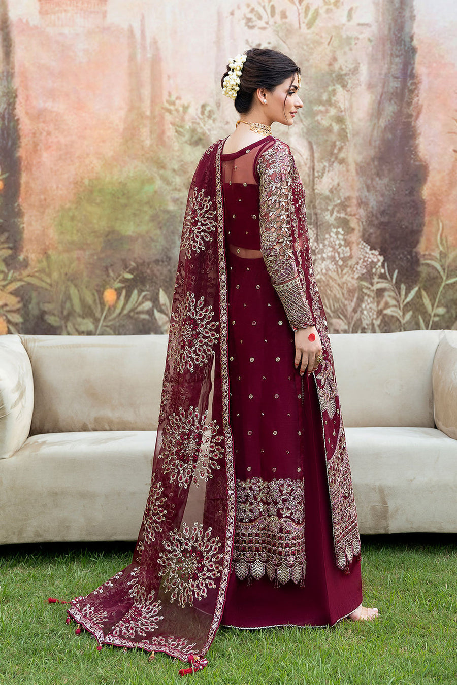 Shagna Mehfil Embroidered Organza Unstitched 3Pc Suit SF-07-AMANAT