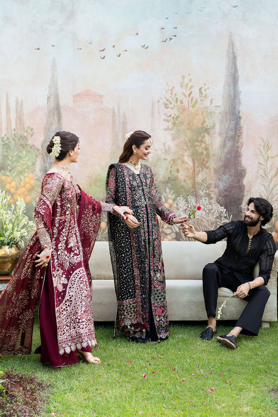 Shagna Mehfil Embroidered Organza Unstitched 3Pc Suit SF-07-AMANAT