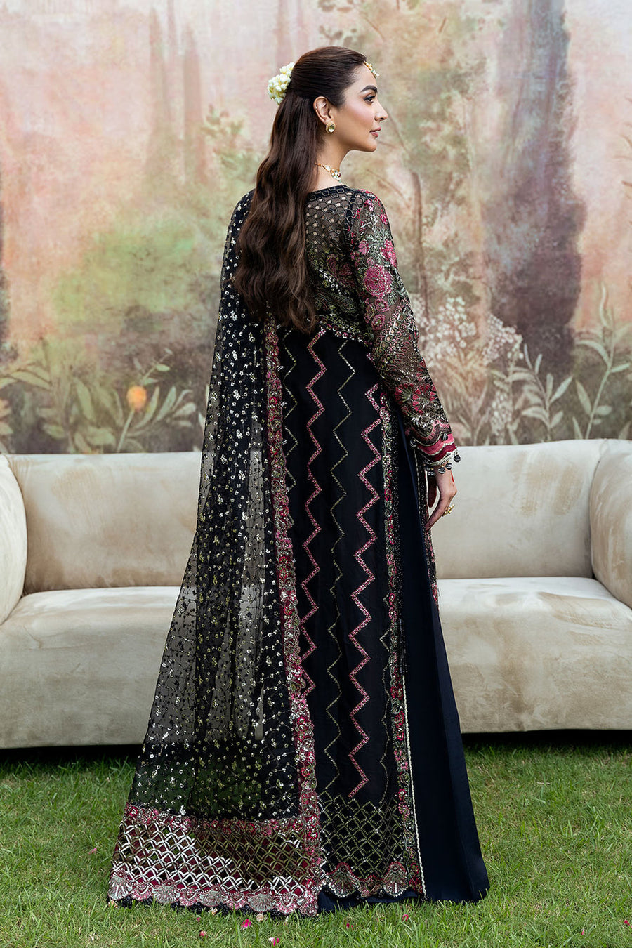 Shagna Mehfil Embroidered Organza Unstitched 3Pc Suit SF-08-KAJAL
