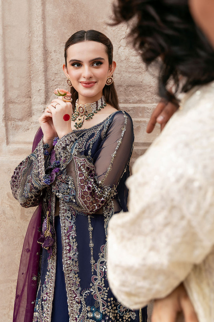 Shagna Mehfil Embroidered Organza Unstitched 3Pc Suit SF-09-NEEL