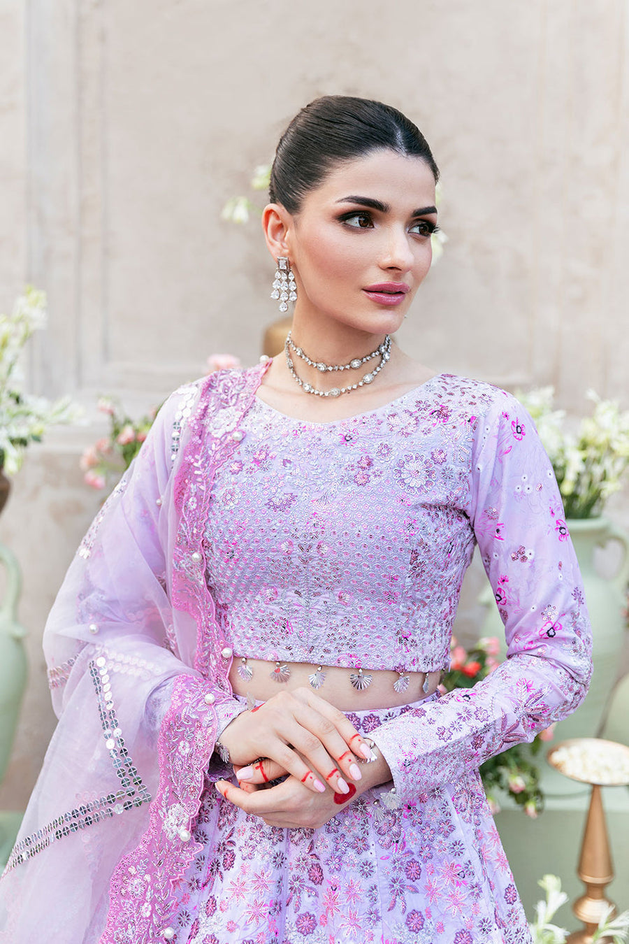 Shagna Mehfil Embroidered Raw Silk Unstitched 3Pc Suit SF-10-PANKH