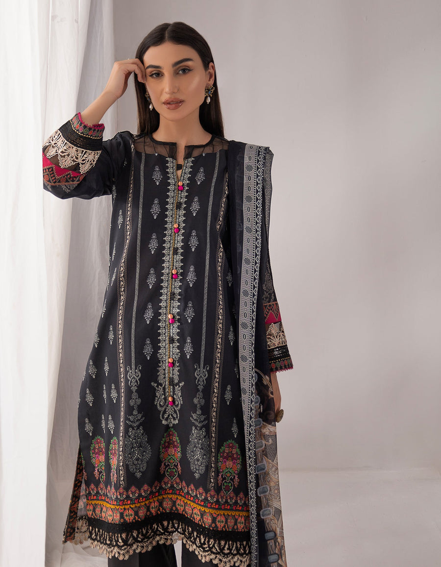Nur by Shazme Embroidered Lawn Unstitched 3Pc Suit SH-01 AMELIA