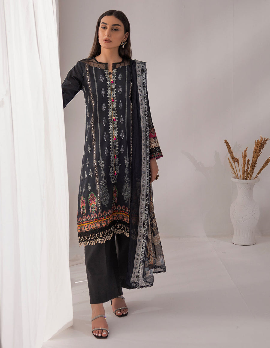Nur by Shazme Embroidered Lawn Unstitched 3Pc Suit SH-01 AMELIA