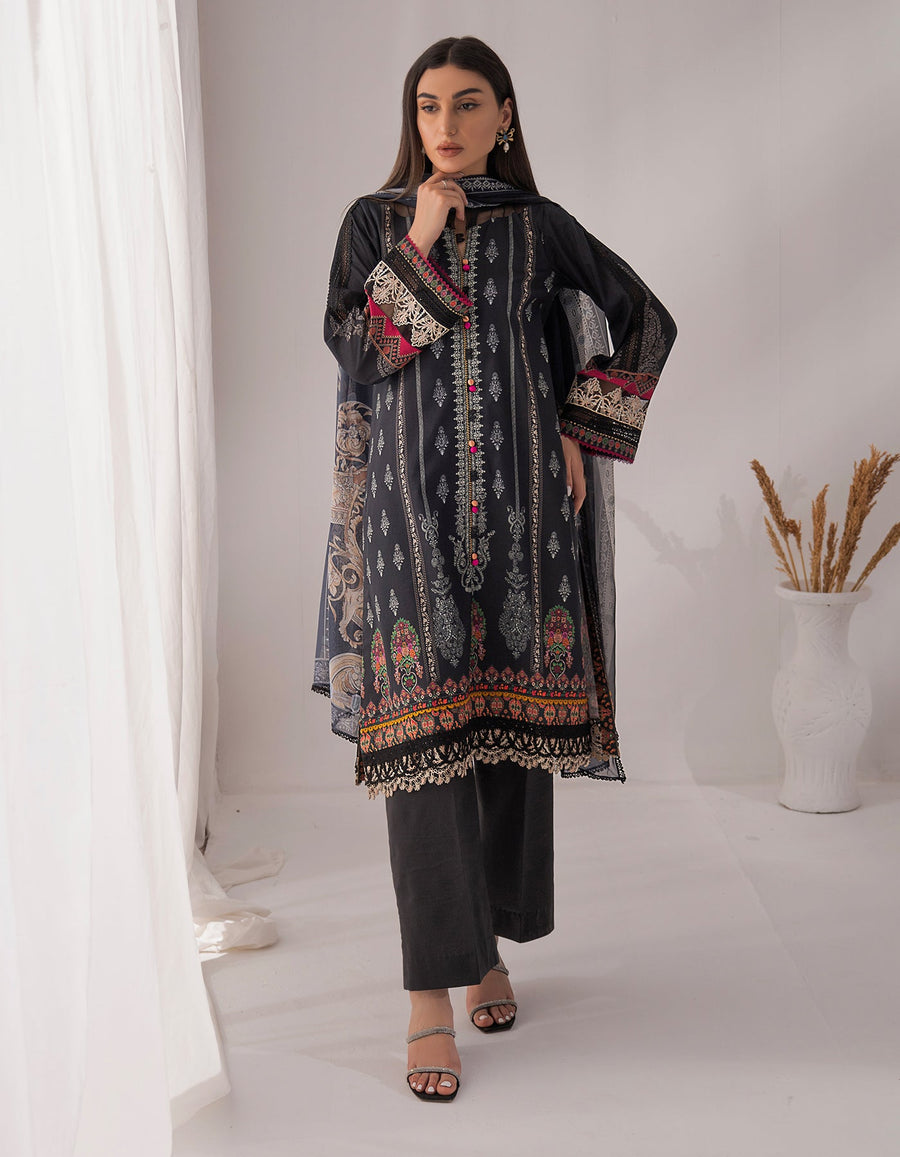 Nur by Shazme Embroidered Lawn Unstitched 3Pc Suit SH-01 AMELIA