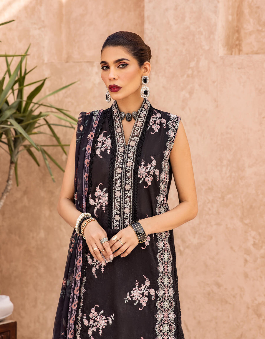 Shazme Kamari Luxury Lawn Unstitched 3Pc Suit SH-01 Elania