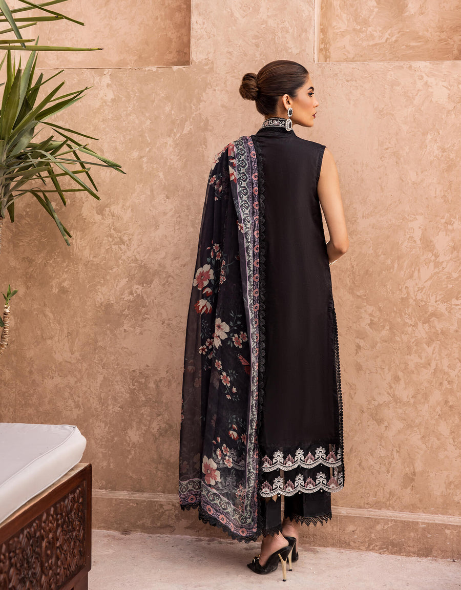 Shazme Kamari Luxury Lawn Unstitched 3Pc Suit SH-01 Elania