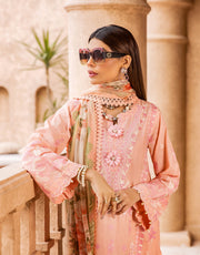 Shazme Kamari Luxury Lawn Unstitched 3Pc Suit SH-02 Mahrosh