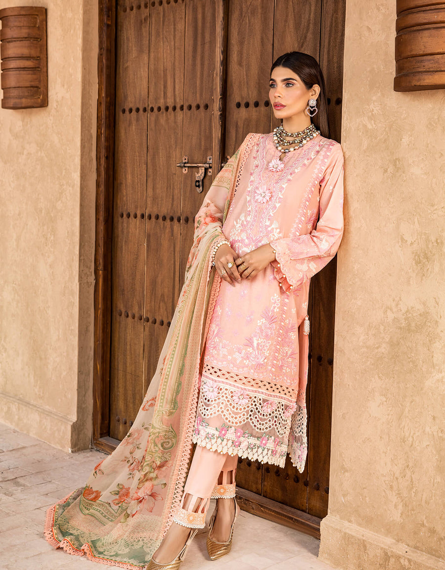 Shazme Kamari Luxury Lawn Unstitched 3Pc Suit SH-02 Mahrosh