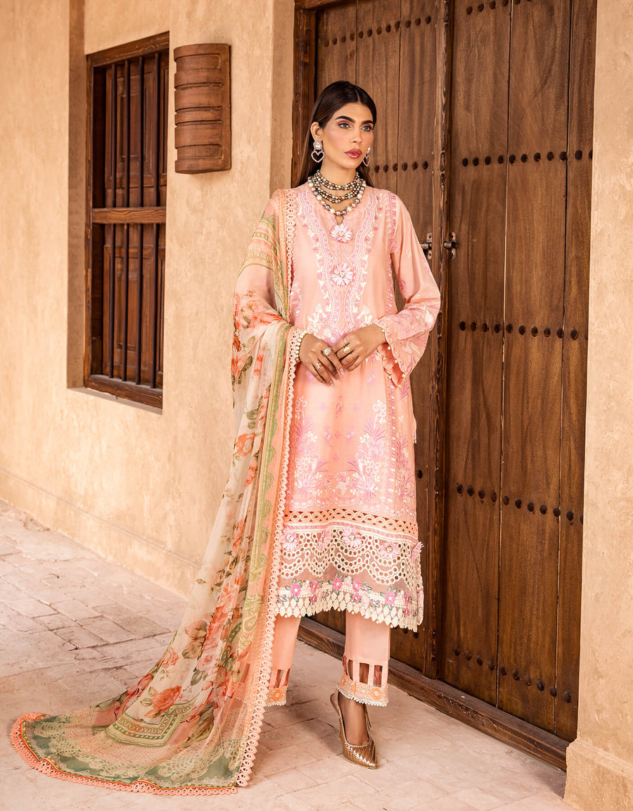 Shazme Kamari Luxury Lawn Unstitched 3Pc Suit SH-02 Mahrosh
