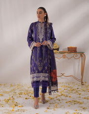 Nur by Shazme Embroidered Lawn Unstitched 3Pc Suit SH-04 PANSY