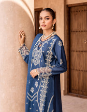 Shazme Kamari Luxury Lawn Unstitched 3Pc Suit SH-06 Royal Orchid