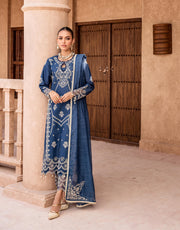 Shazme Kamari Luxury Lawn Unstitched 3Pc Suit SH-06 Royal Orchid