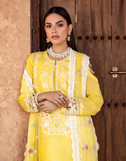 Shazme Kamari Luxury Lawn Unstitched 3Pc Suit SH-07 Sunshine