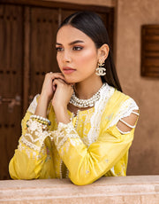 Shazme Kamari Luxury Lawn Unstitched 3Pc Suit SH-07 Sunshine