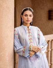 Shazme Kamari Luxury Lawn Unstitched 3Pc Suit SH-09 French Beach