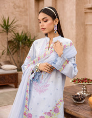 Shazme Kamari Luxury Lawn Unstitched 3Pc Suit SH-09 French Beach