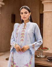 Shazme Kamari Luxury Lawn Unstitched 3Pc Suit SH-09 French Beach